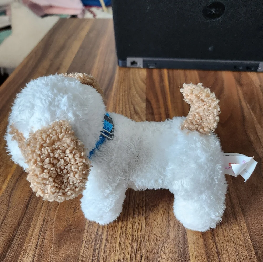 Plush Dog Toy - White and Brown